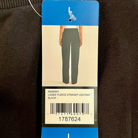 Puma Fleece Straight Leg Pants * Black * Pockets * Size L * Inseam 30.5" * NWT - Picture 5 of 7